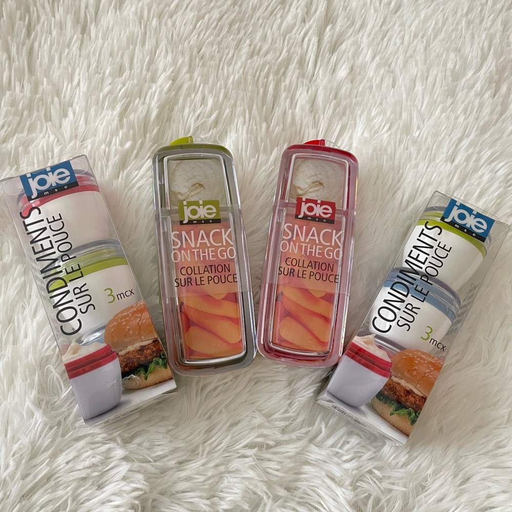 COPY - Brand new 4 sets joie bottles sauces & snack on to go divided containers